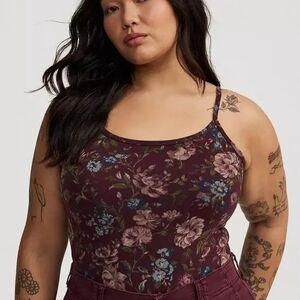 Torrid Burgundy Floral Foxy Tunic Cami